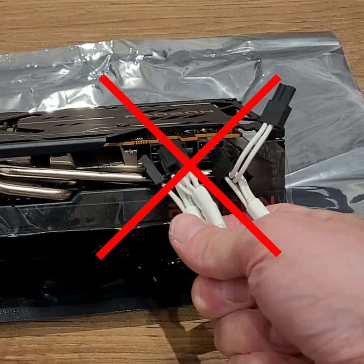 Don't reuse the same pigtail PSU connector
