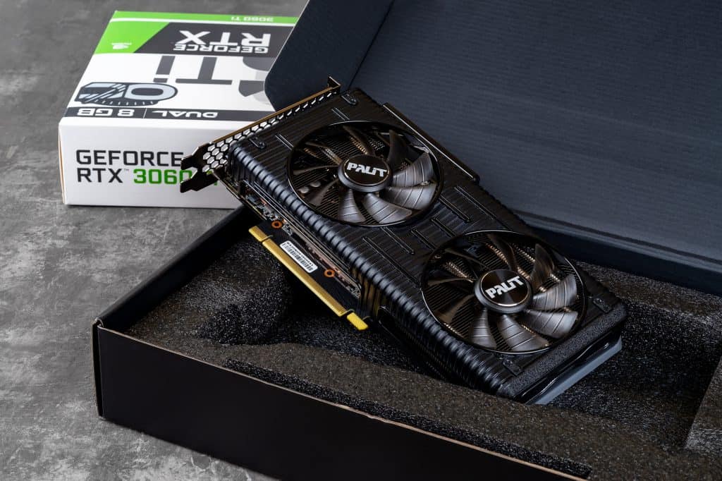 A Palit RTX 3060 Ti graphics card