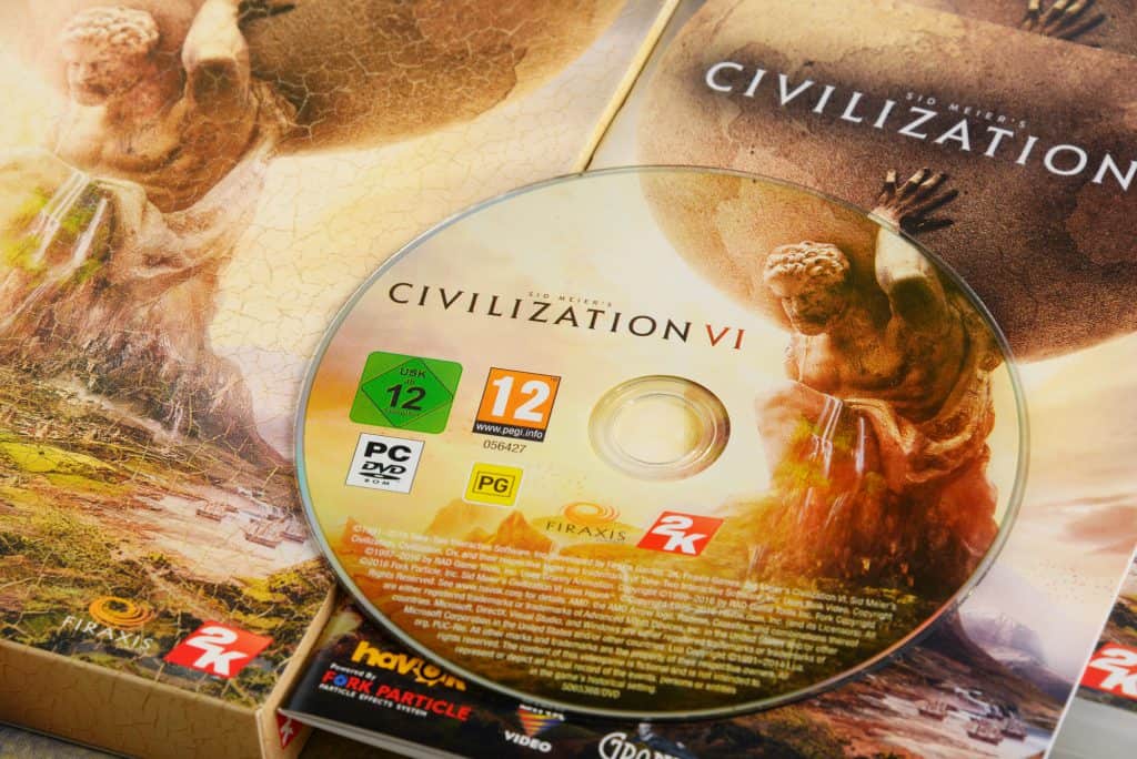 Original DVD for Civilization VI on the PC