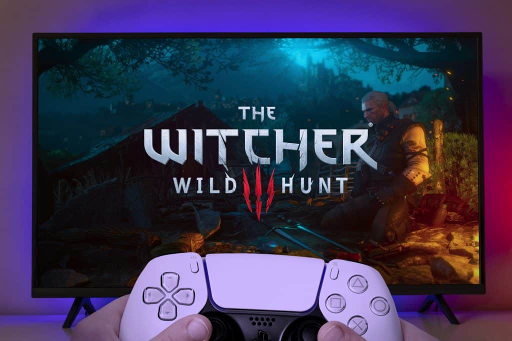 The Witcher 3 being played on PS5