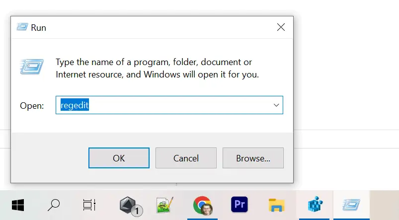 The option to launch regedit on Windows
