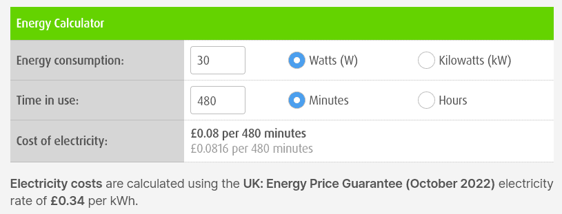 Only turning your NAS on for 8 hours a day will cost 8 pence a day instead