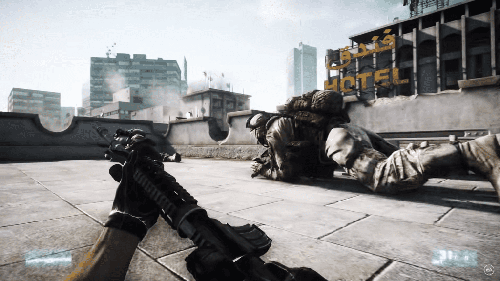 Crawling along in BF3 footage from EA