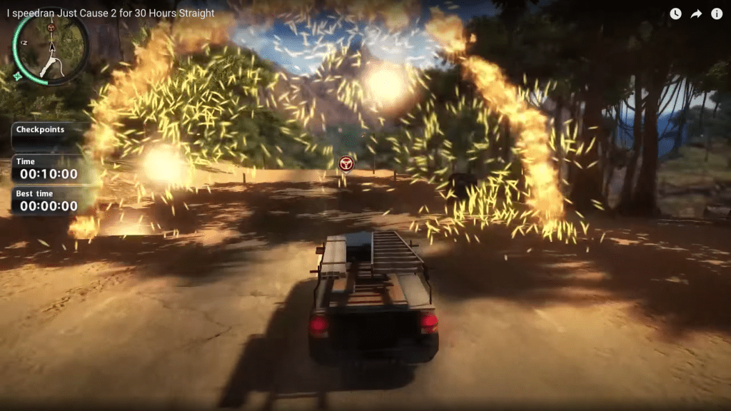 Doing a driving challenge in Just Cause 2