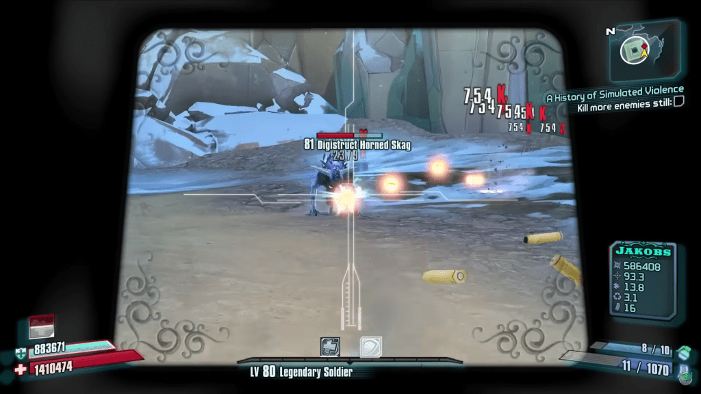 Shooting a monster in Borderlands 2 Source Joltzdude139