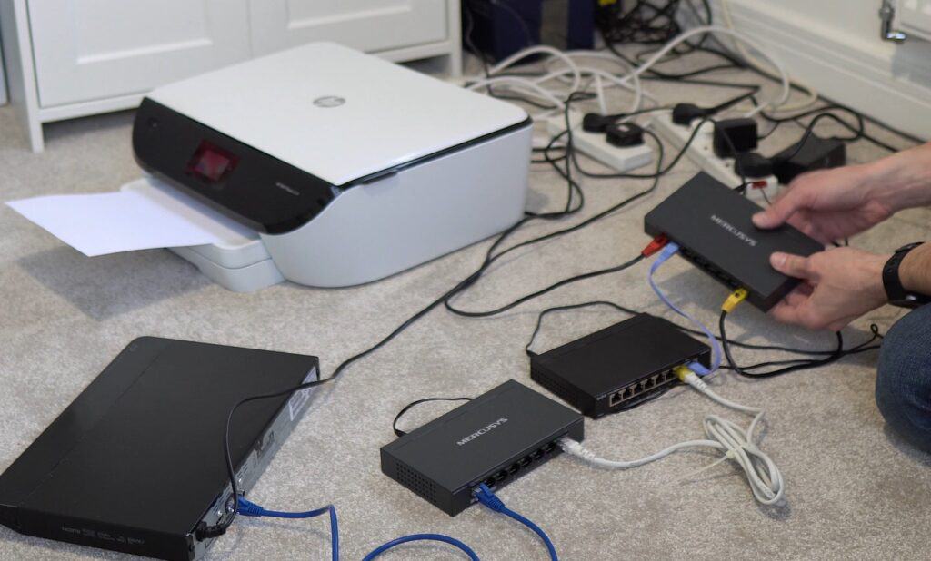 My very sketchy PoE and nonPoE demo that mixed a range of networking devices together