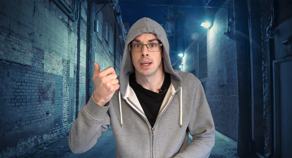Me looking paranoid in a hoody saying that local control of files is best