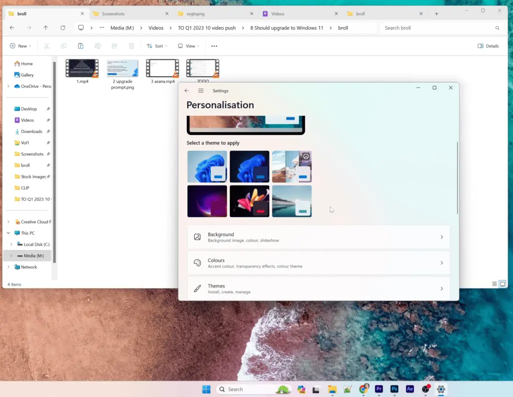 Screenshot from within Windows 11 showing the new interface and design