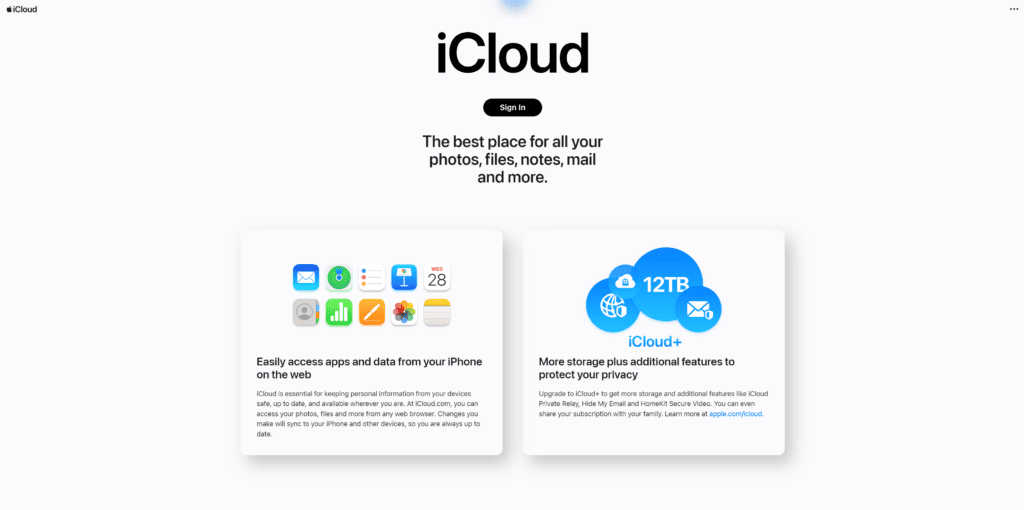 iCloud on Apple iOS