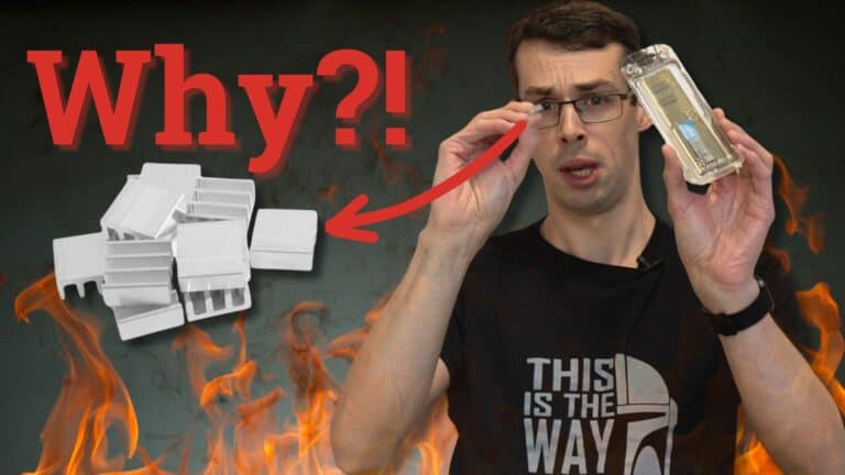 YouTube thumbnail showing me holding some DDR5 RAM and an arrow pointing to some aluminium fins for cooling